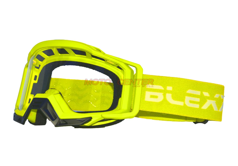 Gogle crossowe BLEXX YH-191 żółte fluo mat/szybka przezroczysta — ujęcie 1