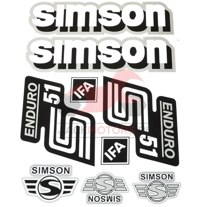 Naklejka Simson S51 enduro srebrna kpl. — ujęcie 1