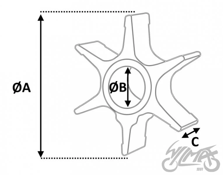 Wirnik pompy wody do Johnson Evinrude marine — 386084 — ujęcie 2