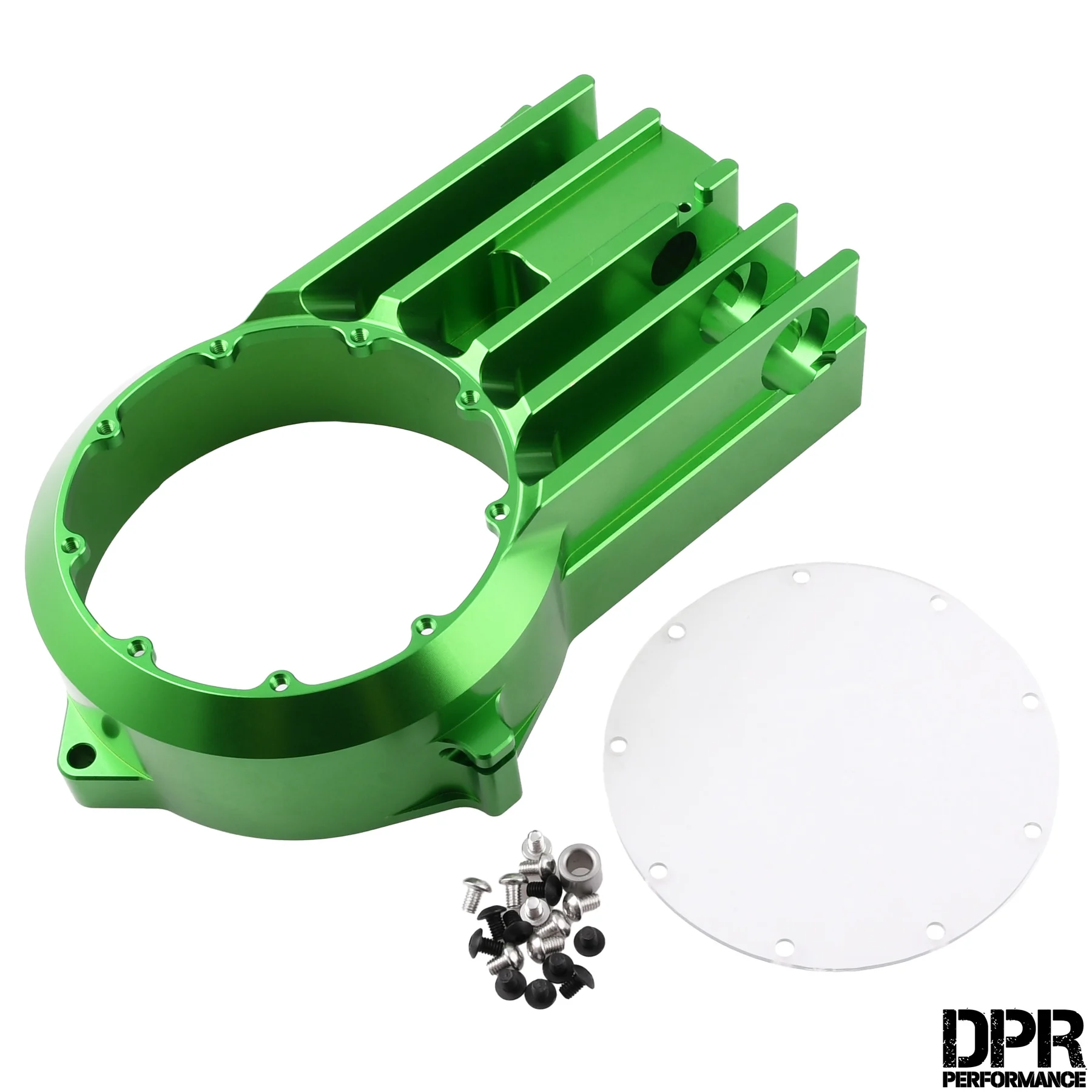 Pokrywa silnika prawa DPR Performance CNC Clear do Simson S51, SR50 — zielona — ujęcie 2