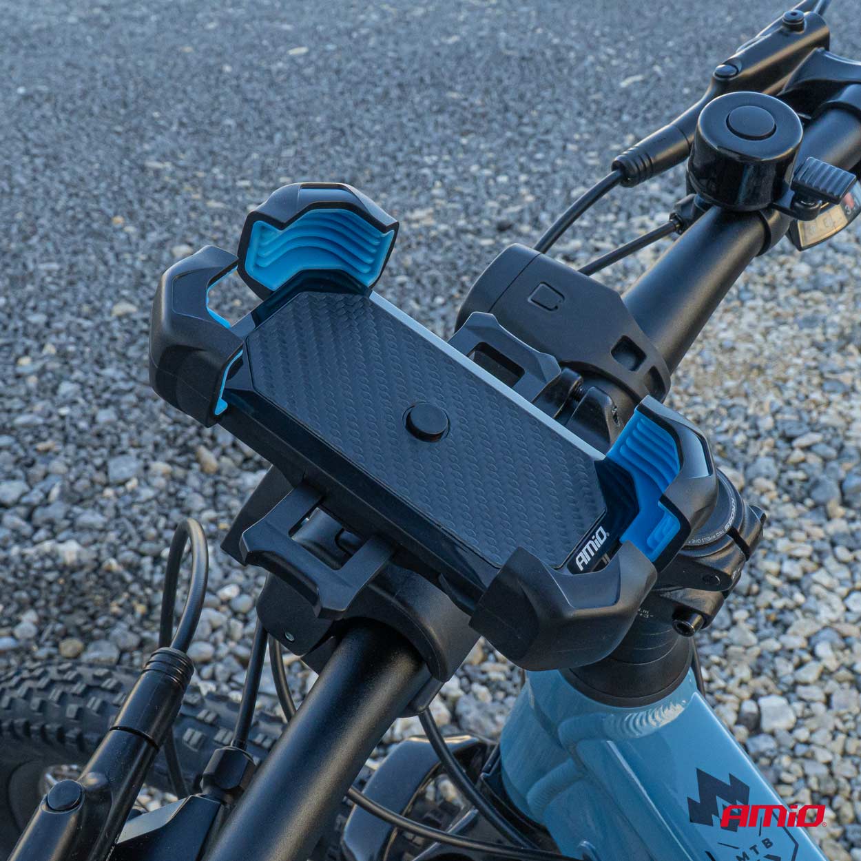 Uchwyt do telefonu na rower motocykl skuter hulajnogę obrotowy 360° — ujęcie 2