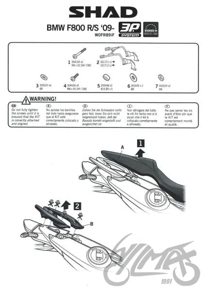 Stelaż kufra bocznego 3P SHAD do BMW F800R — ujęcie 2