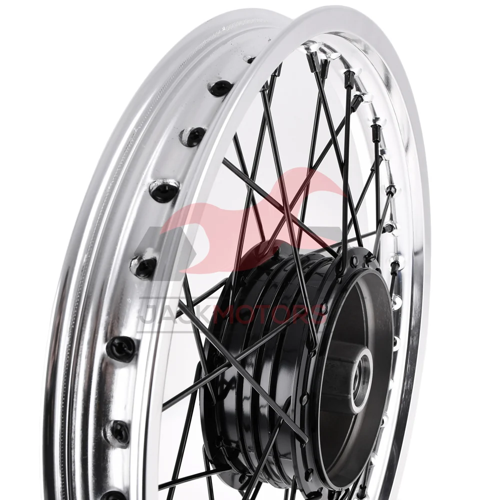 Koło jezdne Simson 1,5 × 16 S50/51/70 aluminium DPR Classic czarna piasta + szprychy — ujęcie 3