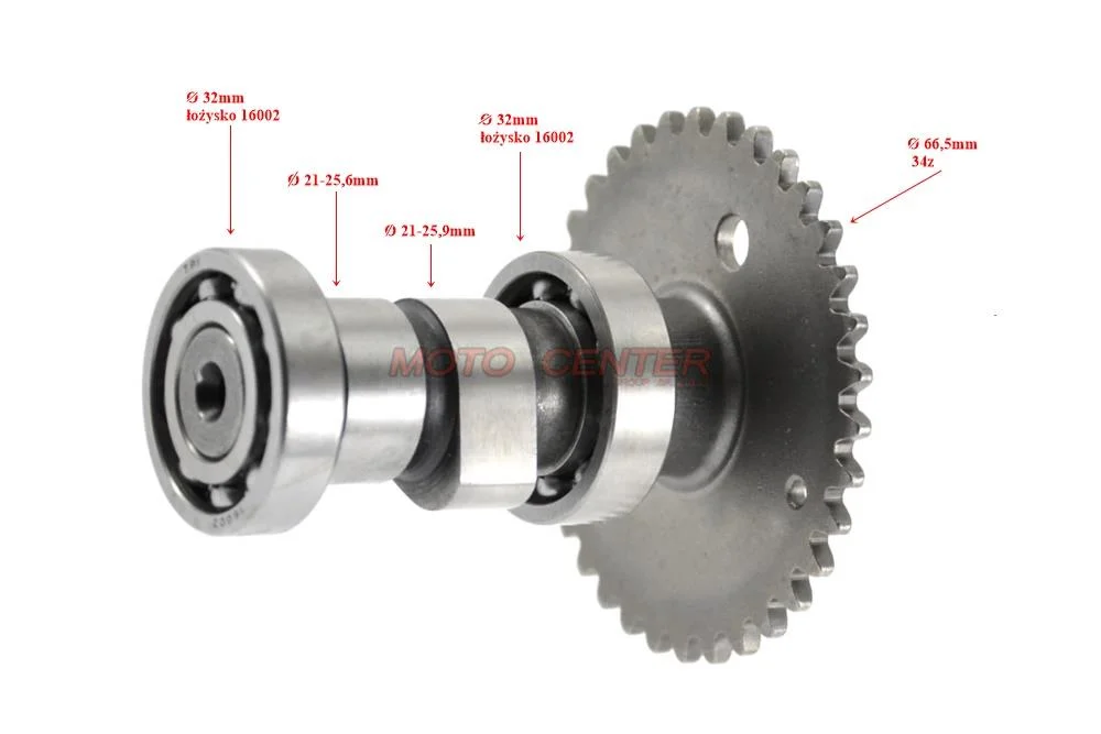 Wałek rozrządu 50 cm³ skuter 4T 139QMB GY6 — ujęcie 3