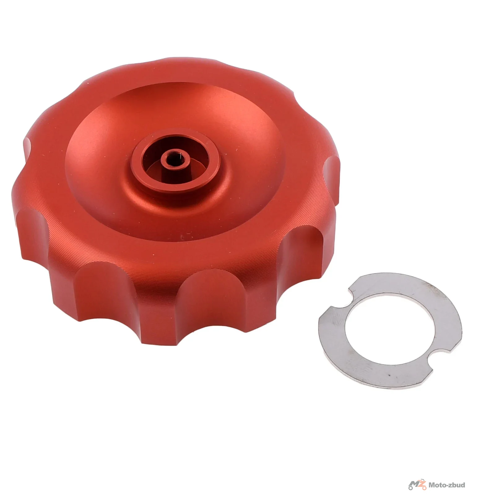 Korek zbiornika paliwa Simson aluminium CNC czerwony JMP — ujęcie 2
