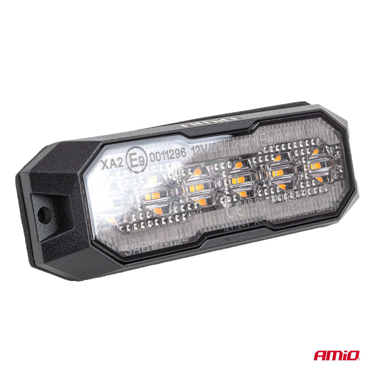 Lampa ostrzegawcza obrysowa pomarańczowa z funkcją świateł pozycyjnych czerwonych LED R65 R148 12 V 24 V 24 W — ujęcie 4