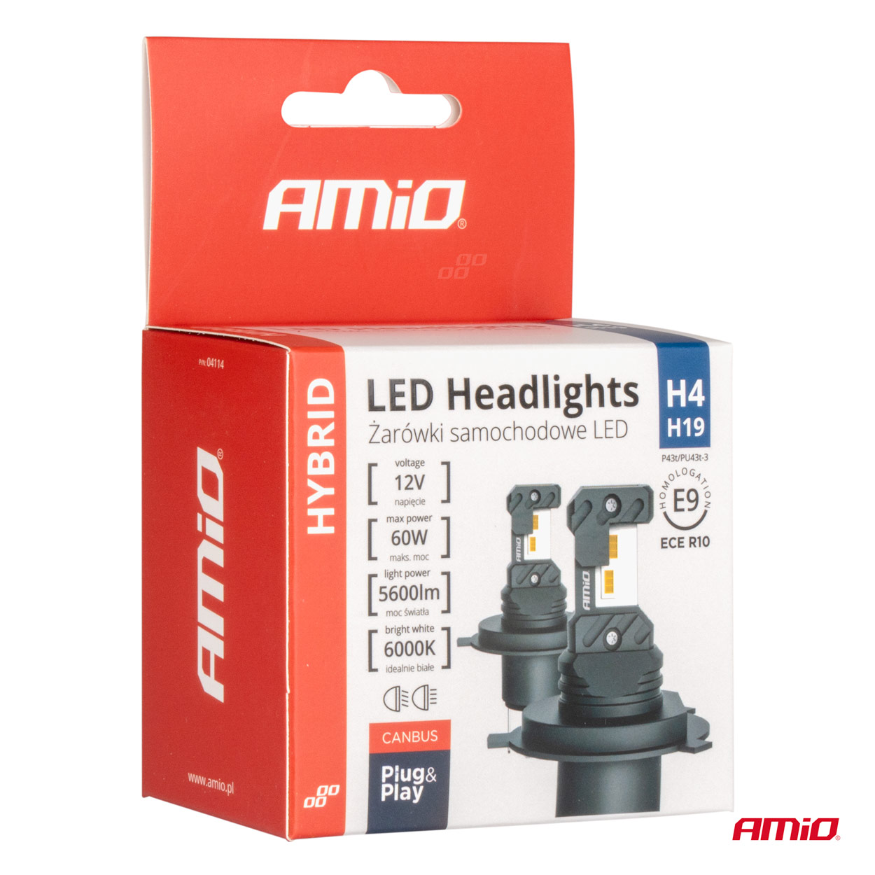 Żarówki samochodowe LED seria HYBRID H4 H19 6000K Canbus 60 W — ujęcie 4