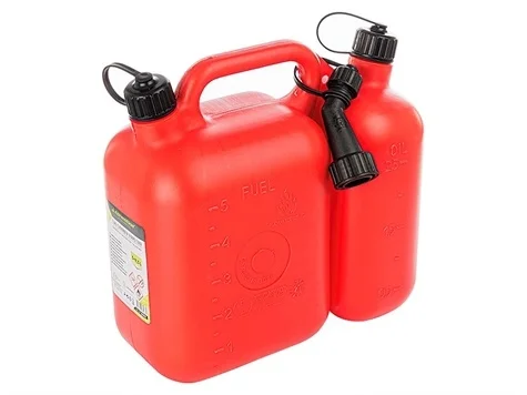 Kanister plastikowy dwukomorowy na paliwo / olej 5+2,5 l