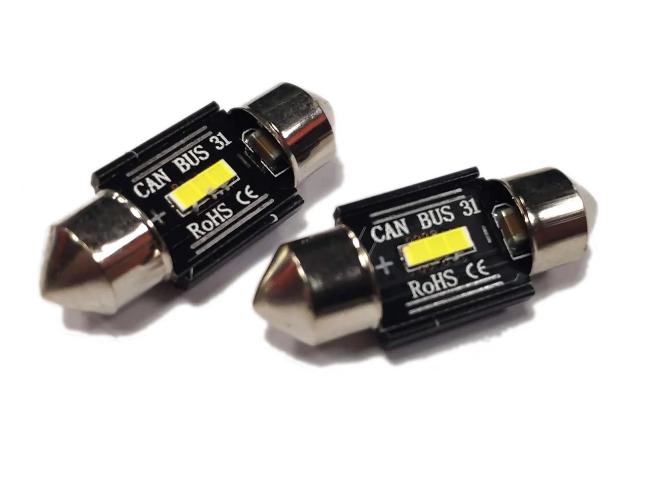 Żarówka rurkowa SV8.5 12V/24V 31mm SMD UltraBright 1860 Festoon CANBUS bipolarna biała AMIO (2szt.) — ujęcie 4