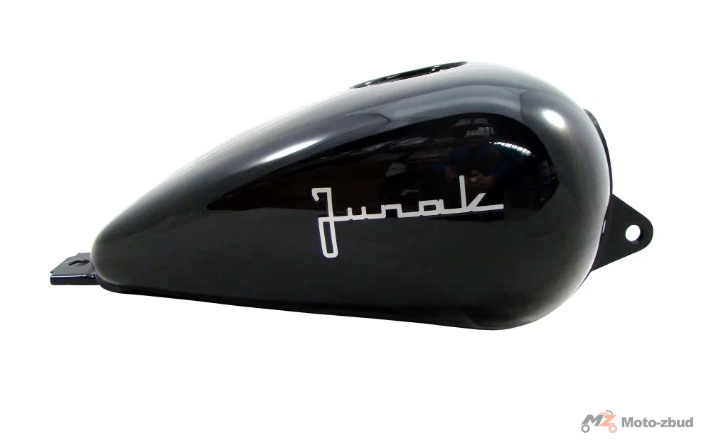 Junak M11 125 cm³/320 cm³ zbiornik paliwa czarny (z paskiem) (pompa mocowana na 8 śrub) — ujęcie 2
