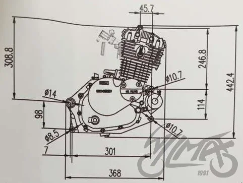 Silnik kpl. do Suzuki GN125 poj. sil. 200 cm³ — ujęcie 2