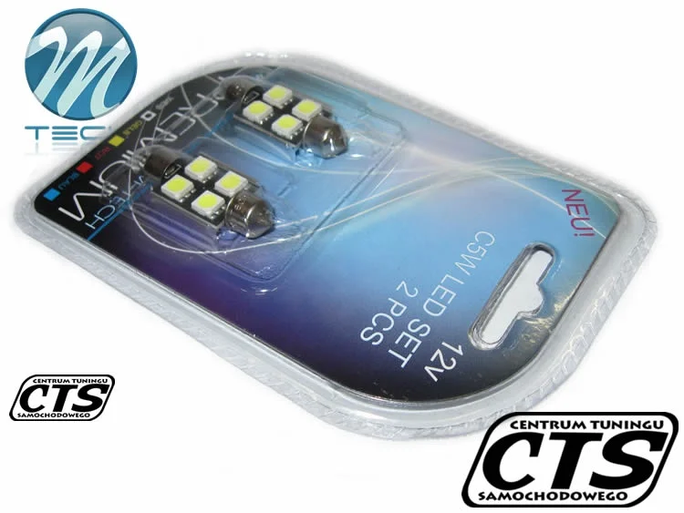 Żarówka rurkowa SV8.5 12V 36mm 4 LED SMD5050 biała CANBUS 2s — ujęcie 2