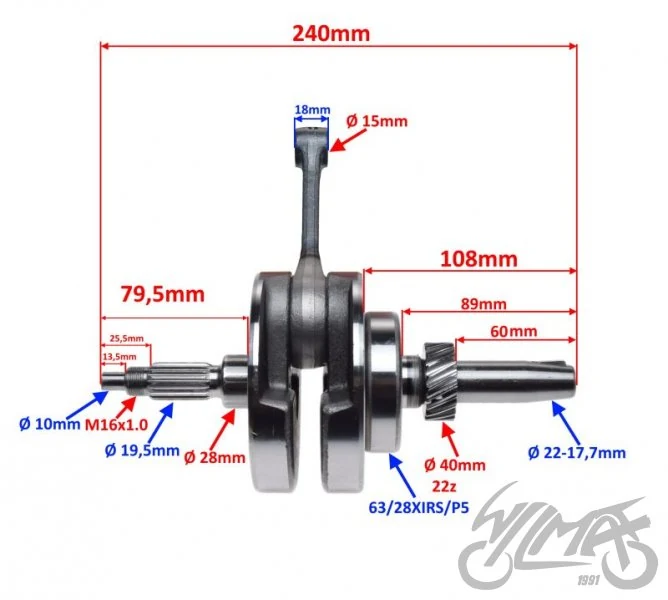 Wał korbowy ATV silnik 163ML — ujęcie 2
