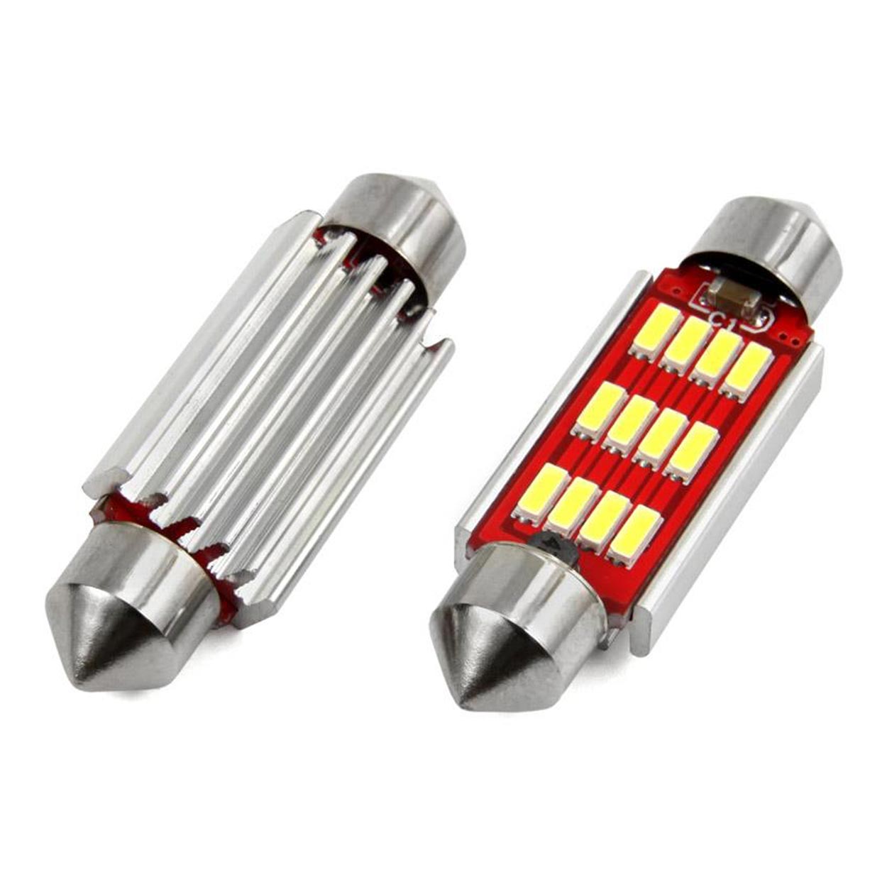 Żarówki LED CANBUS 4014 12SMD Festoon C5W C10W C3W 41 mm White 12 V 24 V — ujęcie 2