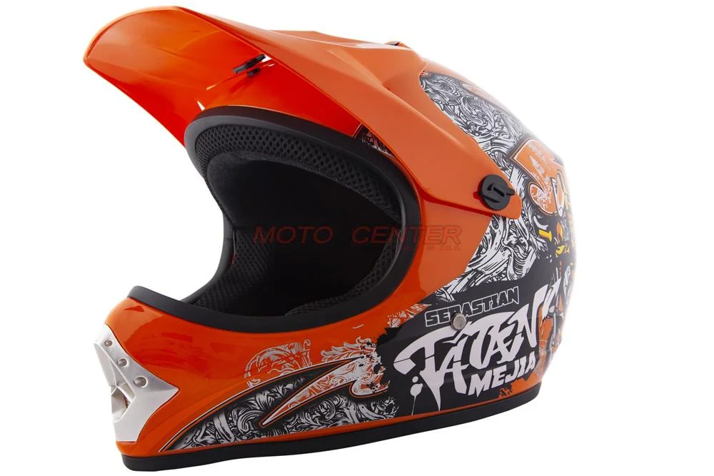 Kask crossowy MPX Dziecięcy WL-801A Junior Tatan pomarańczowy M — ujęcie 1
