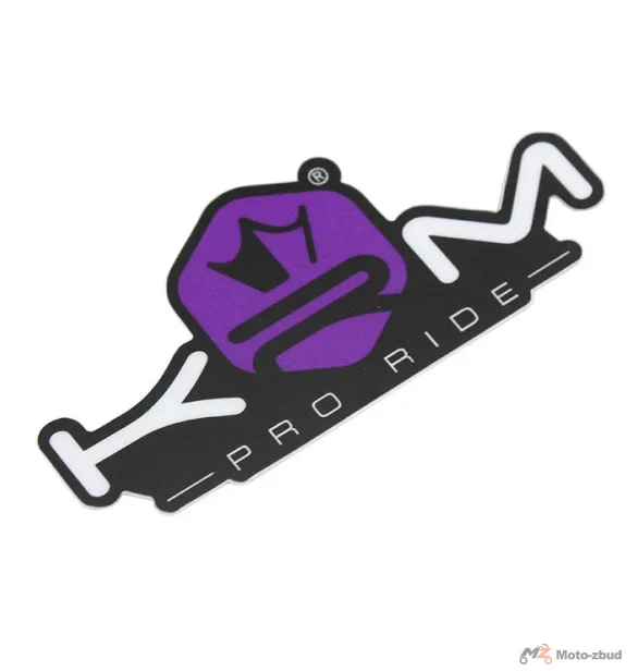 Naklejka KRM Pro Ride czarno fioletowa 8 × 4 cm