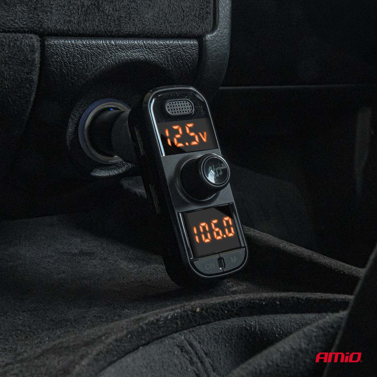 Transmiter samochodowy FM 2×USB-A 1×USB-C mircoSD 12 V 24 V — ujęcie 2