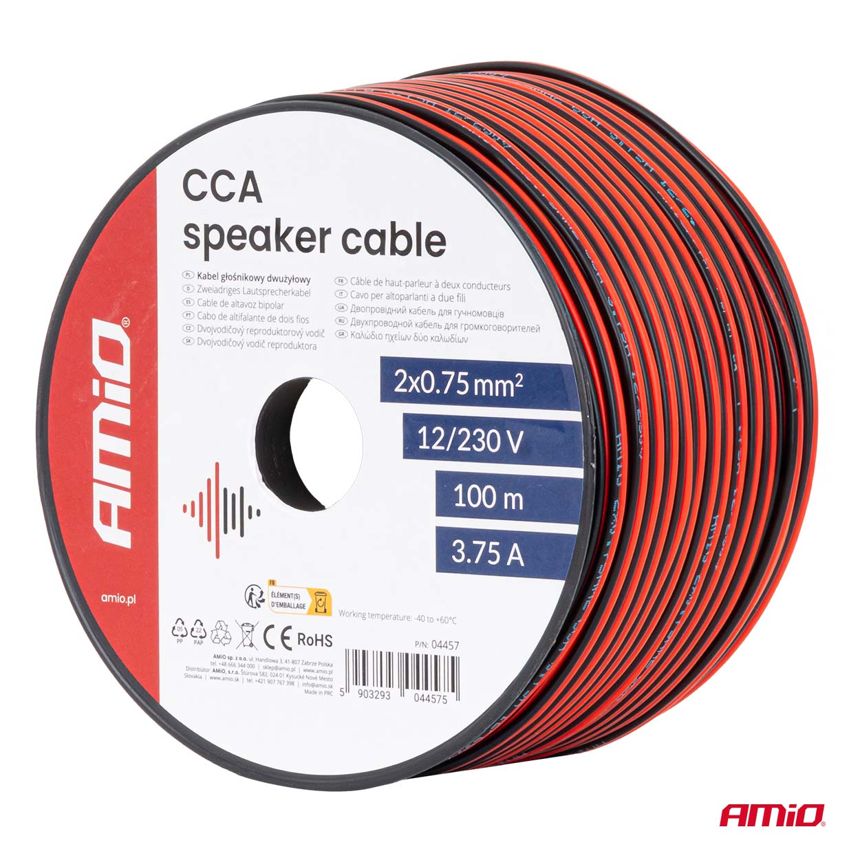 Kabel głośnikowy dwużyłowy CCA 2x0.75mm2 100m 3.75A — ujęcie 5
