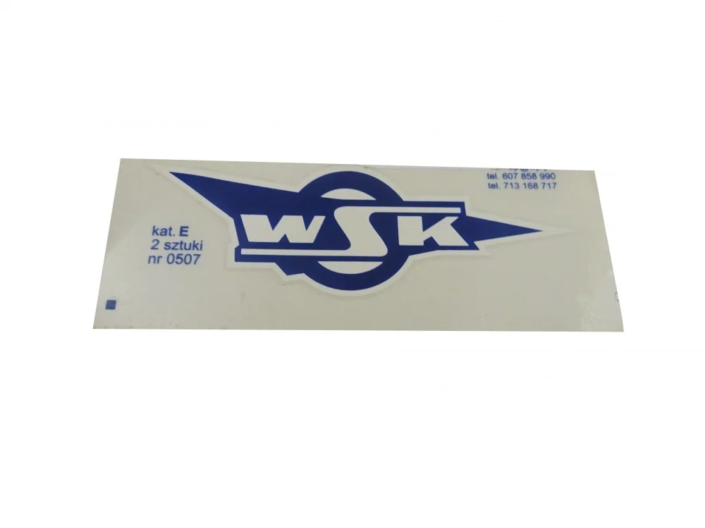 Nalepka WSK prostokątna niebieska 100 × 40 mm — ujęcie 1