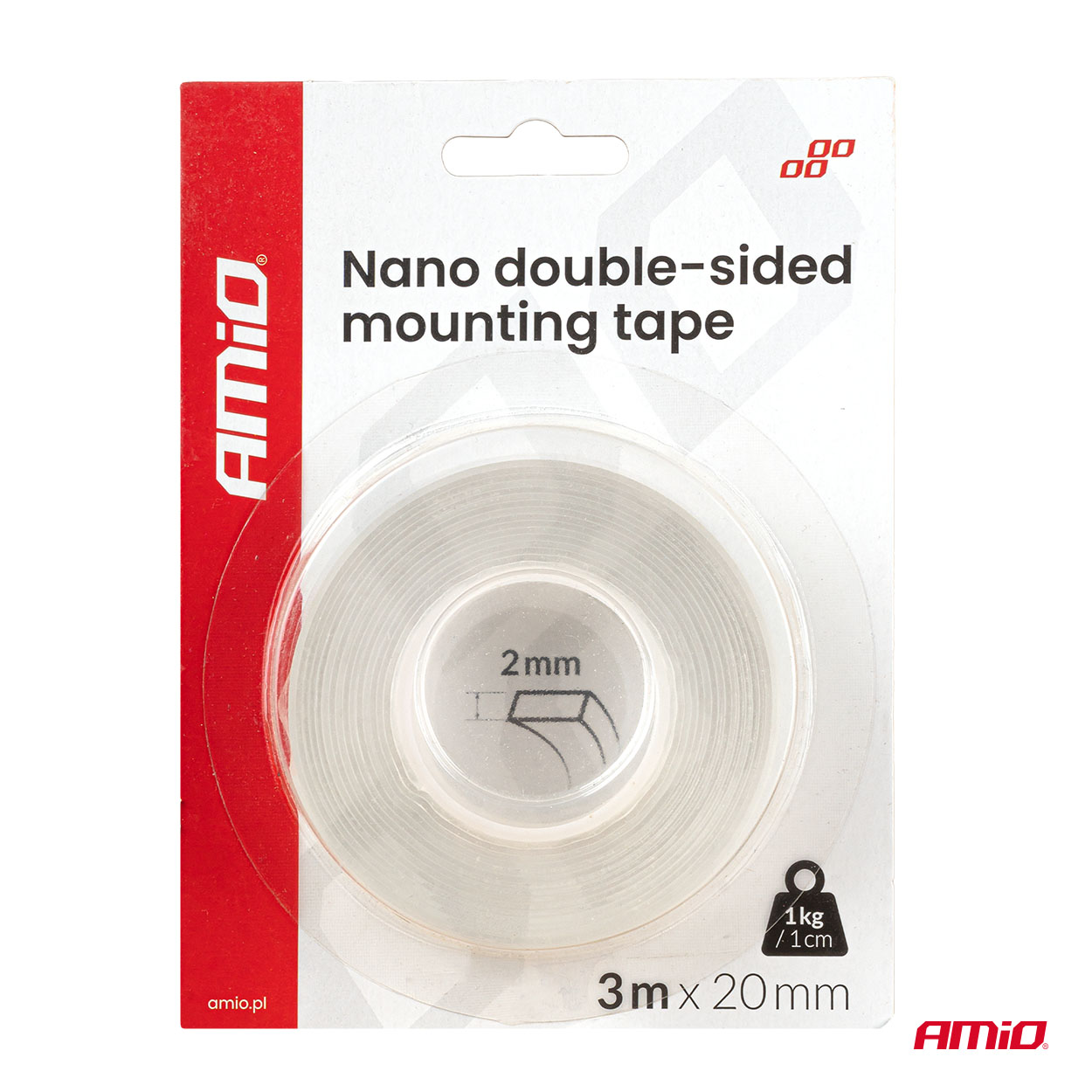 Taśma montażowa nano dwustronna wielokrotnego użytku 20 mm x 3m x 1 mm — ujęcie 6