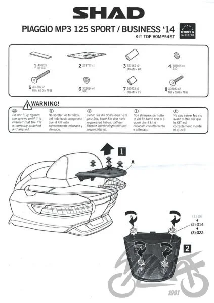 Stelaż kufra tył SHAD do Piaggio MP3 sport — ujęcie 2