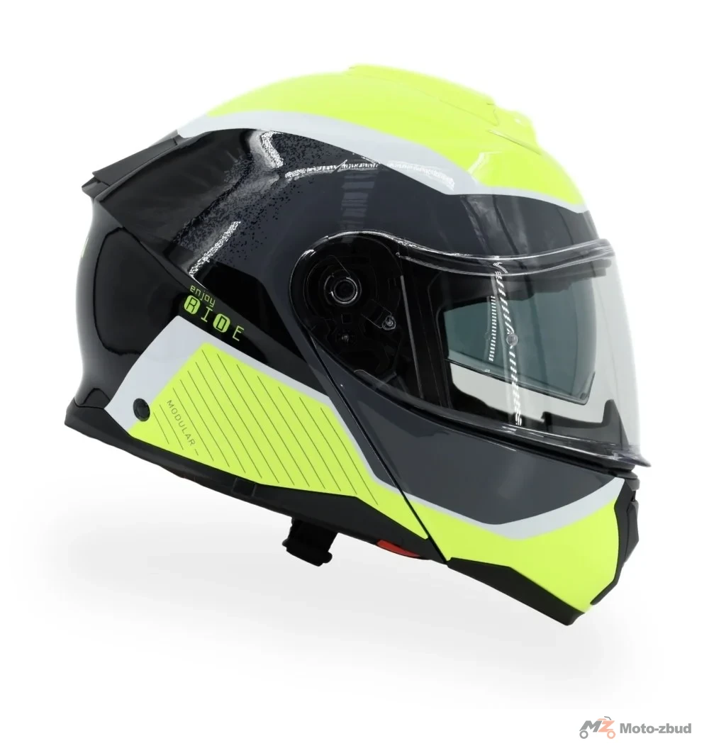 Kask VCAN model H272 sports yellow Black z podnoszoną szczęką i blendą czarno-szaro-żółty M — ujęcie 7