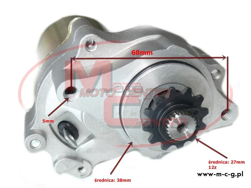 Rozrusznik dolny 50-70-110-125 cm³ Cross Quad ATV 4T 12Z (poziomy) — ujęcie 2