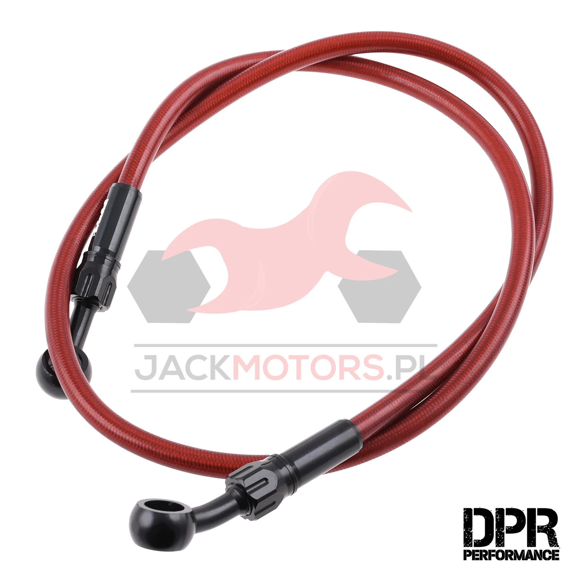 Przewód hamulcowy w oplocie 80 cm czerwony V2 DPR Performance — ujęcie 1