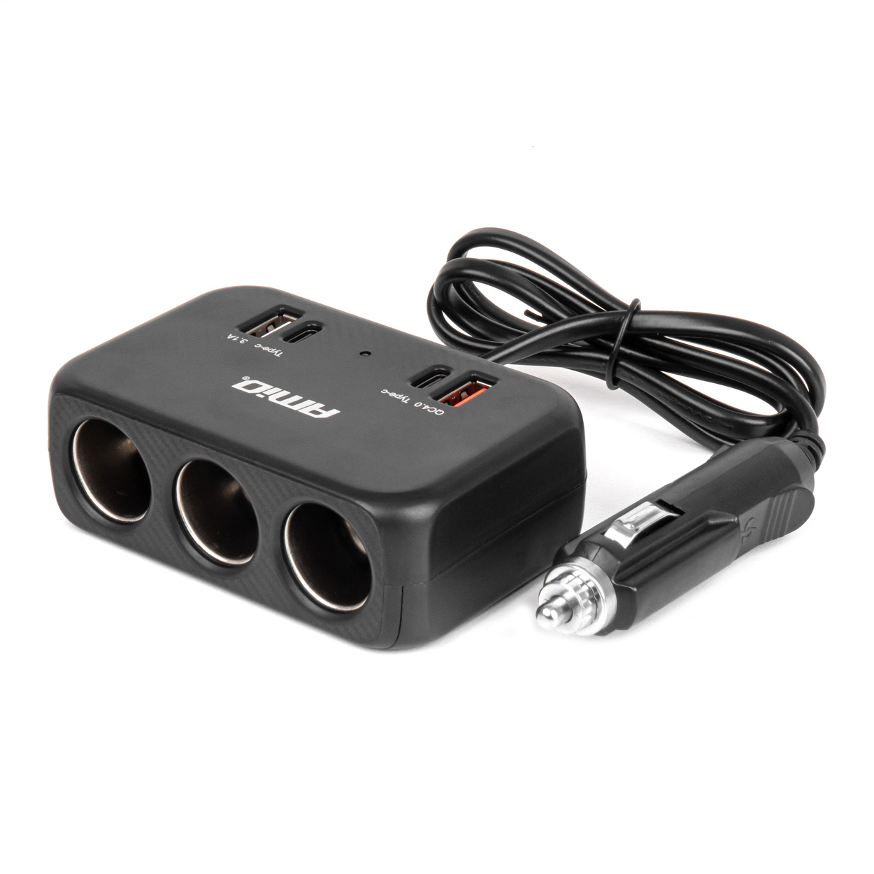 Rozdzielacz gniazda zapalniczki z ładowarką 1x USB-A 1x USB-C QC4.0 12 V 24 V 120 W 80 cm