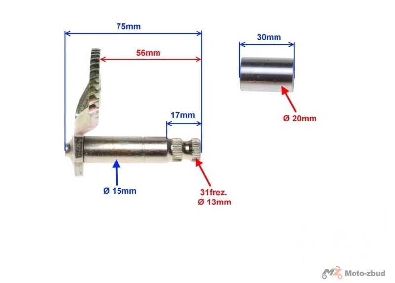 Wałek z segm. rozr. exactly długość wałka 64 mm 2T — ujęcie 2