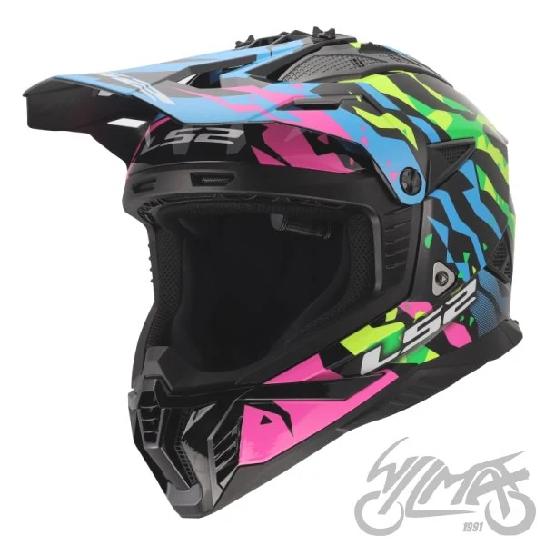 Kask LS2 MX708 Fast II Grotesk Blue Pink Green — L — ujęcie 1