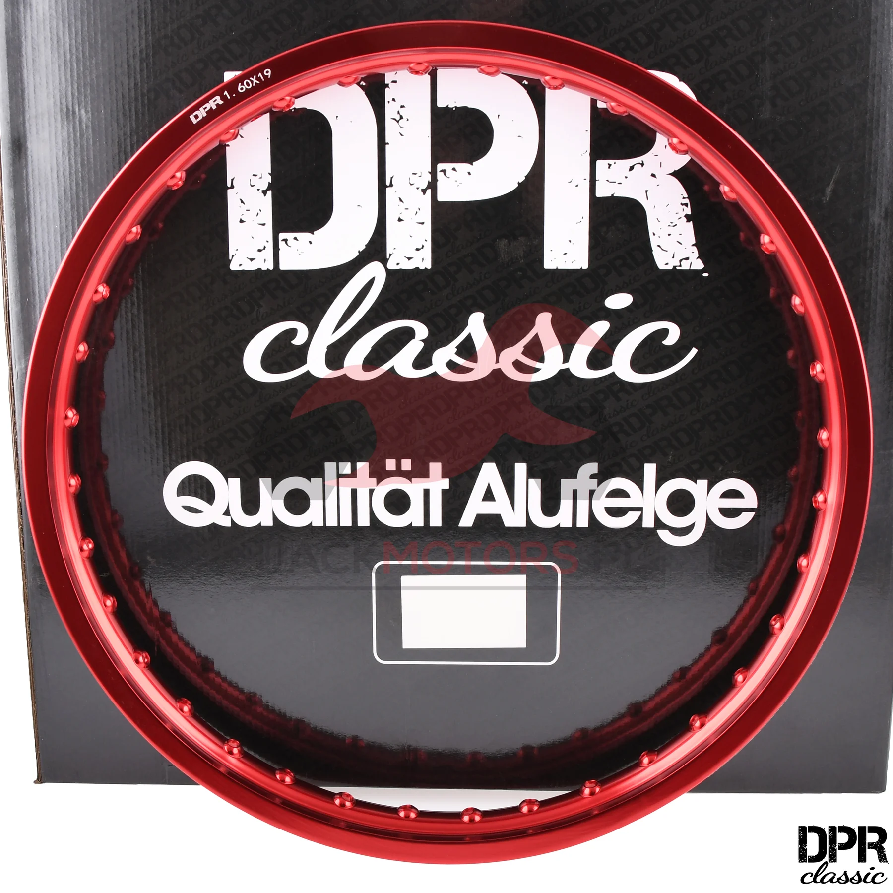 Obręcz koła 1,60 × 19 aluminiowa czerwona DPR Classic — ujęcie 1