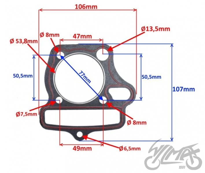 Uszczelka cylindra silnik poziomy 4T — ujęcie 2