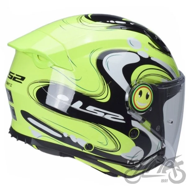 Kask LS2 OF622 funny II glup Hi-Vis Yellow — rozmiar L — ujęcie 2