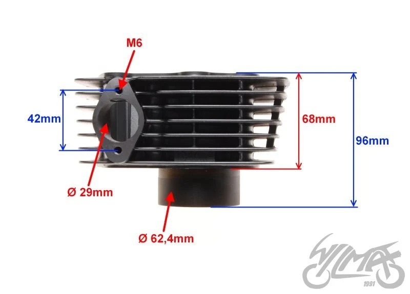 Cylinder do silnika 156FMI — 56,40 mm, komplet — ujęcie 3