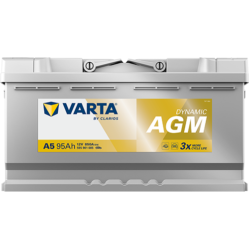 Akumulator 95 Ah 850A 353×175×190/P+ AGM Start-stop Varta 595901085K262 — ujęcie 3