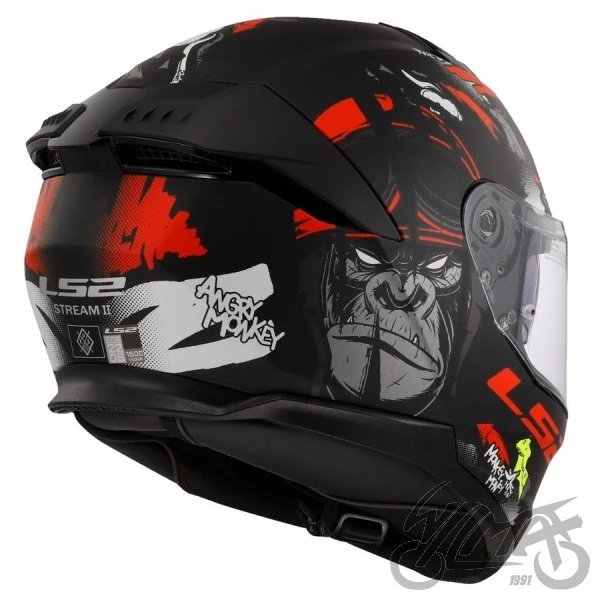 Kask LS2 FF808 Stream II Angry Monkey B.Red — rozmiar S — ujęcie 4