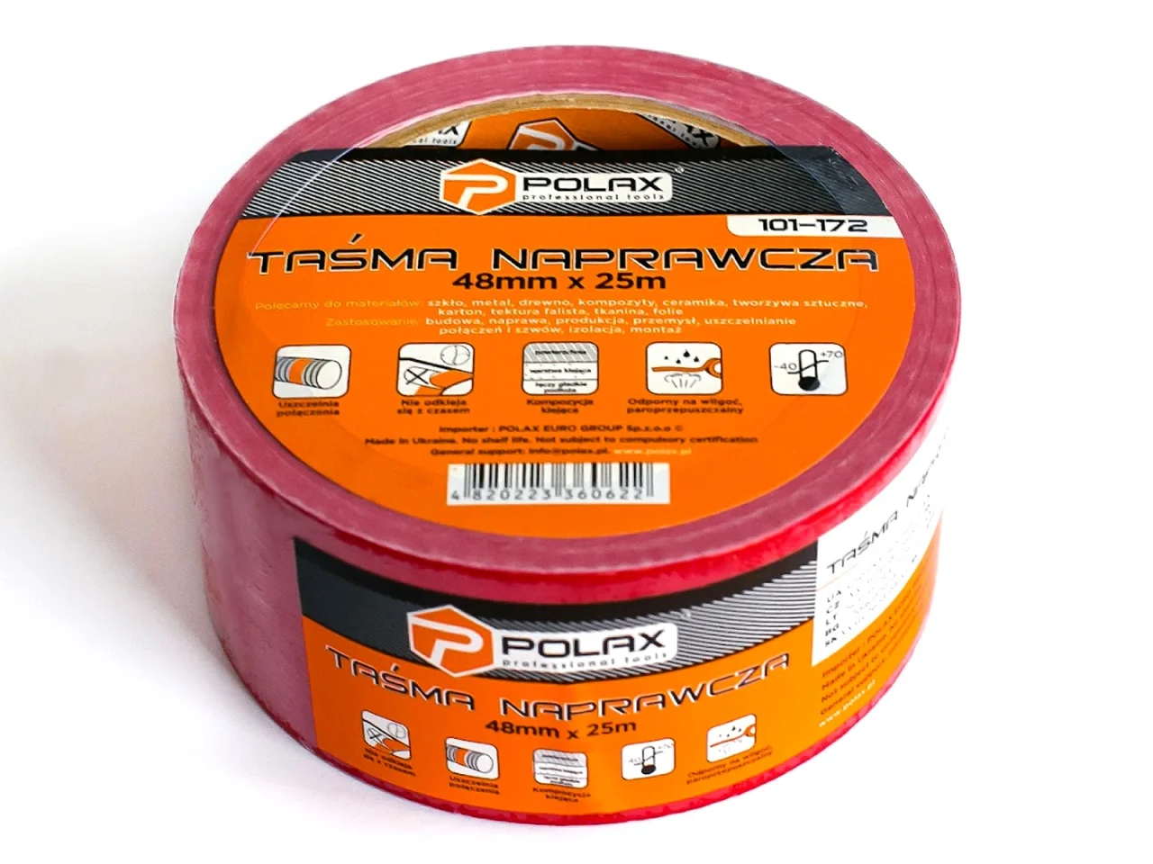 Taśma klejąca naprawcza 48mm x 25m czerwona — ujęcie 3