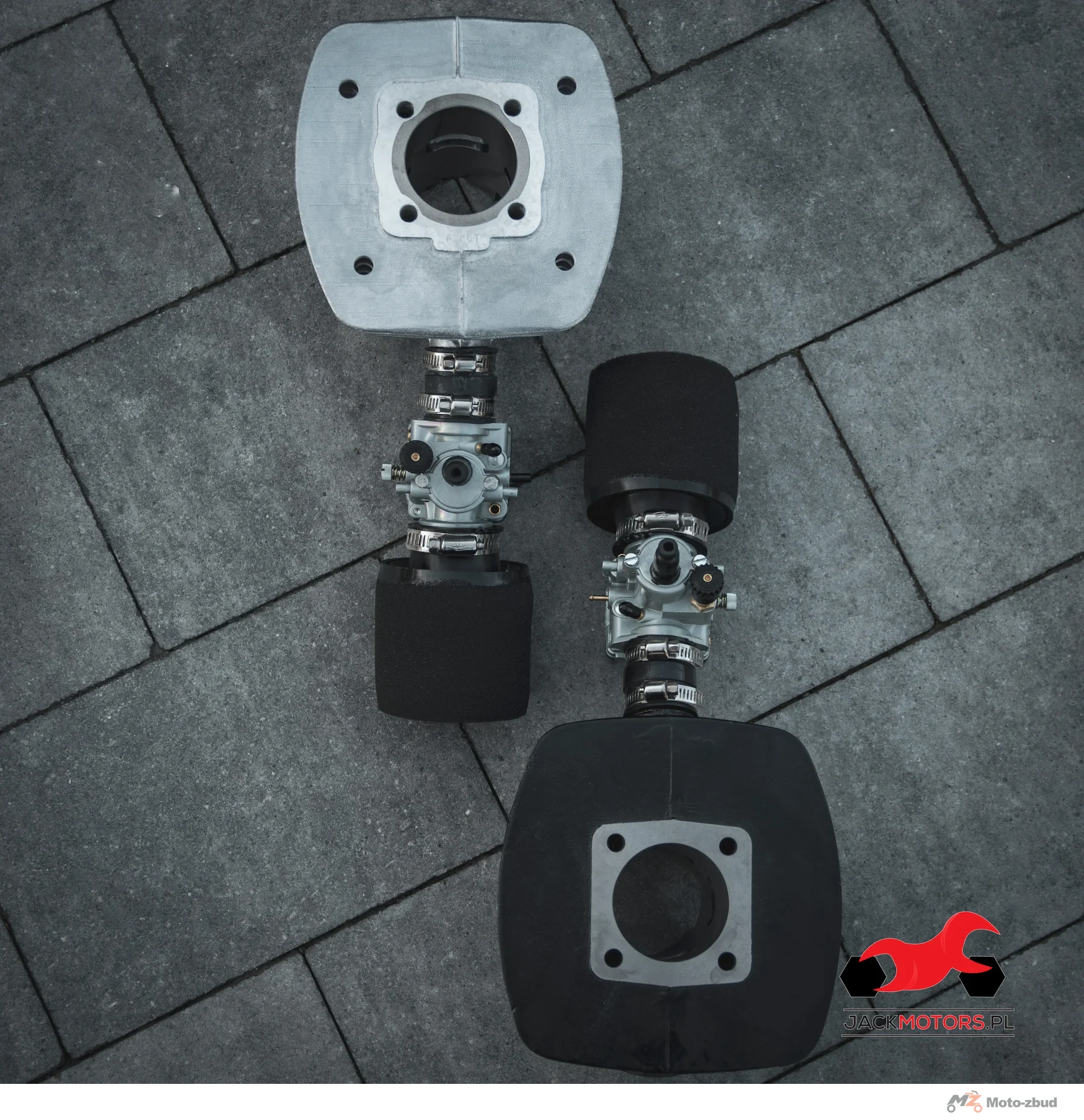 Gaźnik WSK 125 21 mm + króciec + filtr powietrza gąbka Dellorto Replika delux · ssanie ręczne — ujęcie 11