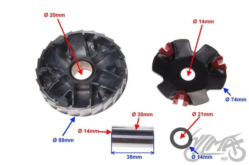 Wariator 4T 50 cc tuning duży zestaw — ujęcie 2