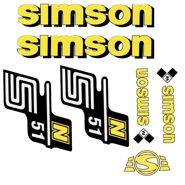 Naklejka Simson S51N żółta kpl. WGR — ujęcie 2