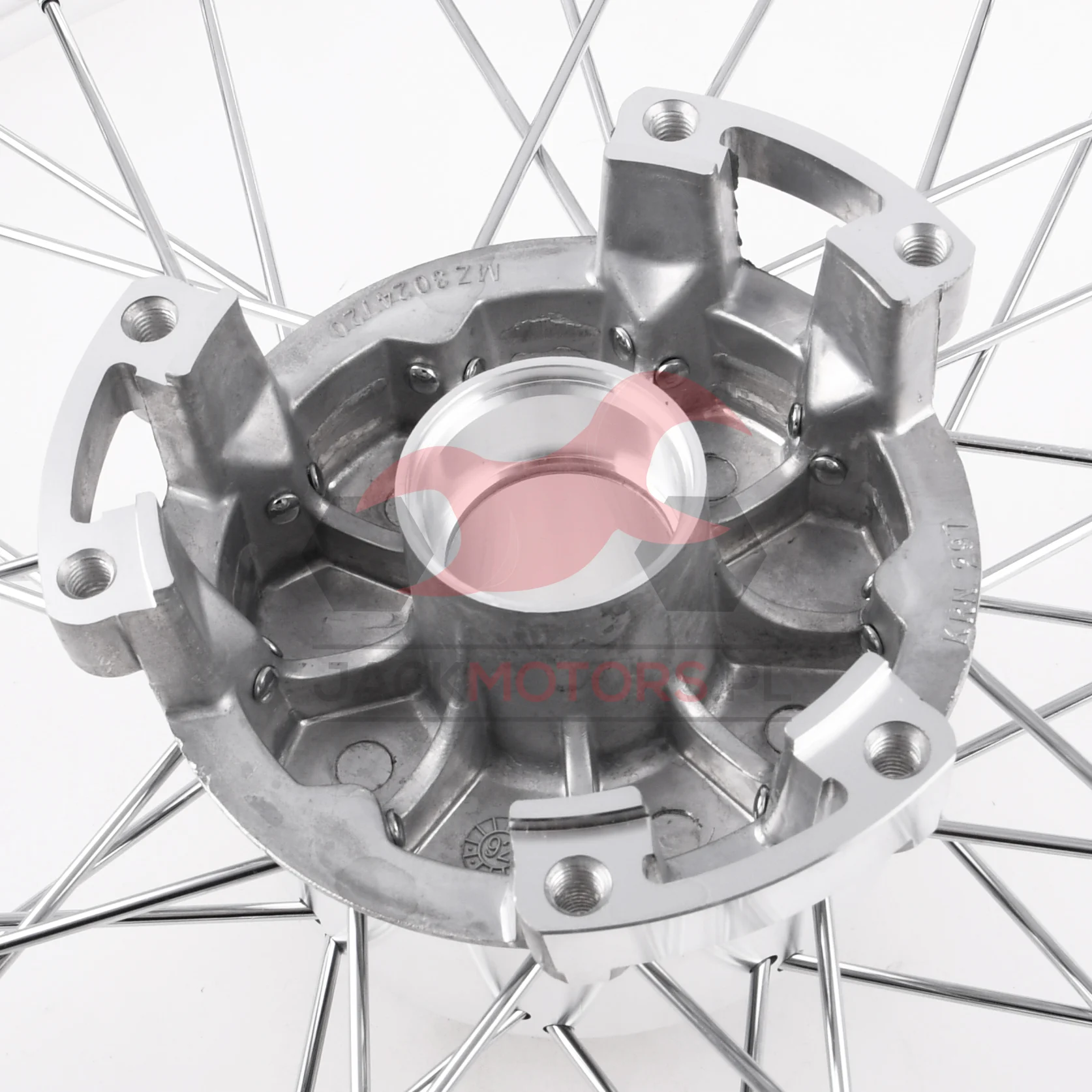 Koło jezdne przód MZ ETZ 1,85 × 18 aluminium DPR Classic hamulec tarczowy srebrna piasta + szprychy chrom — ujęcie 5