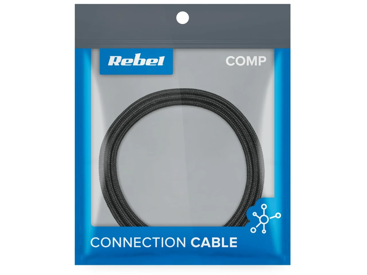Kabel USB > micro USB 100cm TPE + nylon REBEL czarny — ujęcie 2