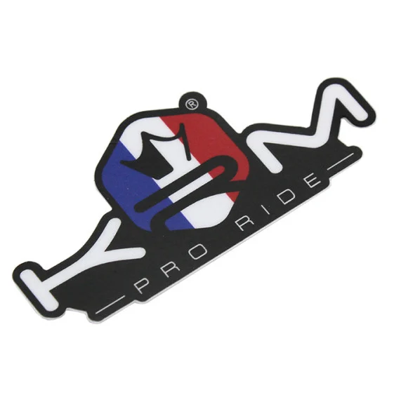 Naklejka KRM Pro Ride czarno niebiesko biało czerwona 8 × 4 cm — ujęcie 1