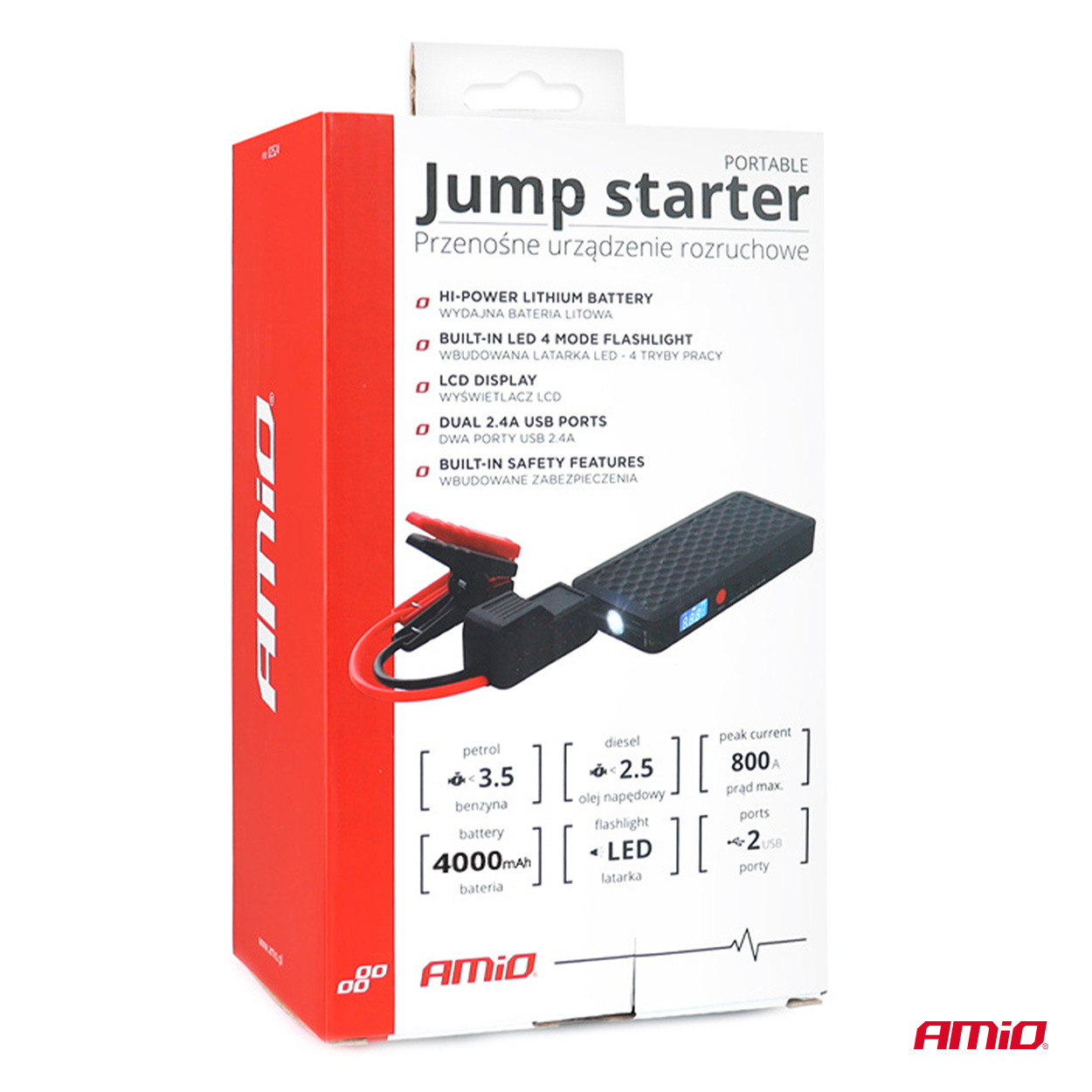 Urządzenie rozruchowe booster powerbank 12 V 4 Ah 800A SJ02 — ujęcie 9