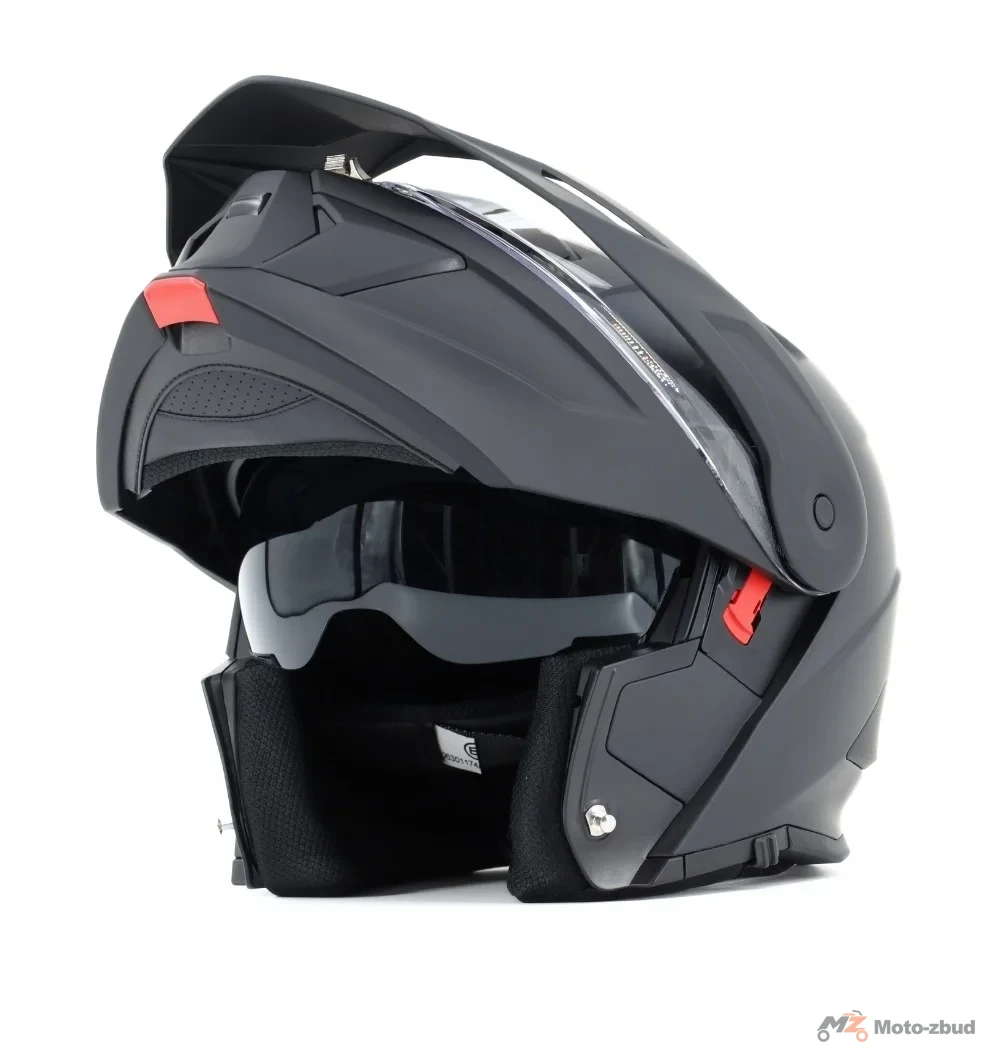 Kask VCAN model H276 Black Matt z podnoszoną szczęką i blendą czarny mat L — ujęcie 4