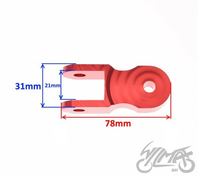 Przedłużka amortyzatora-adapter Ø8 czerwona — ujęcie 3
