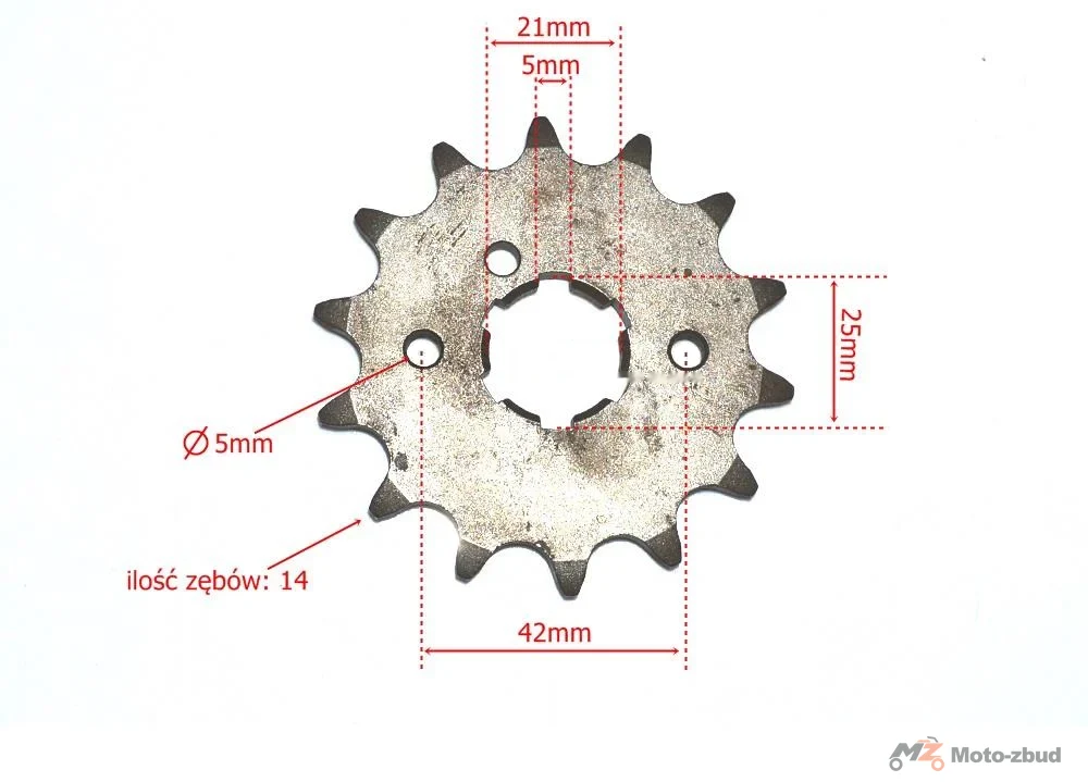 Zębatka przód 520 14z JT F569-14 Kawasaki JT — ujęcie 2