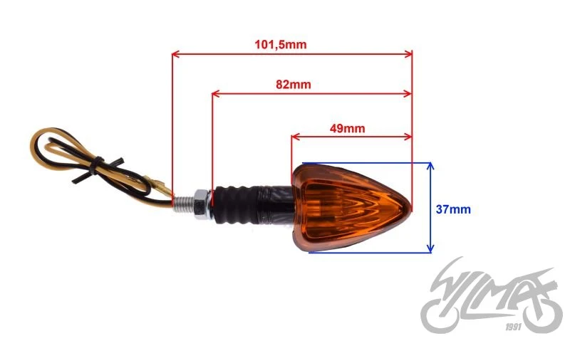 Kierunkowskaz stożkowy z nacięciami, pomarańczowy, wzór carbon, 12 V 10 W — AL70033B — ujęcie 2