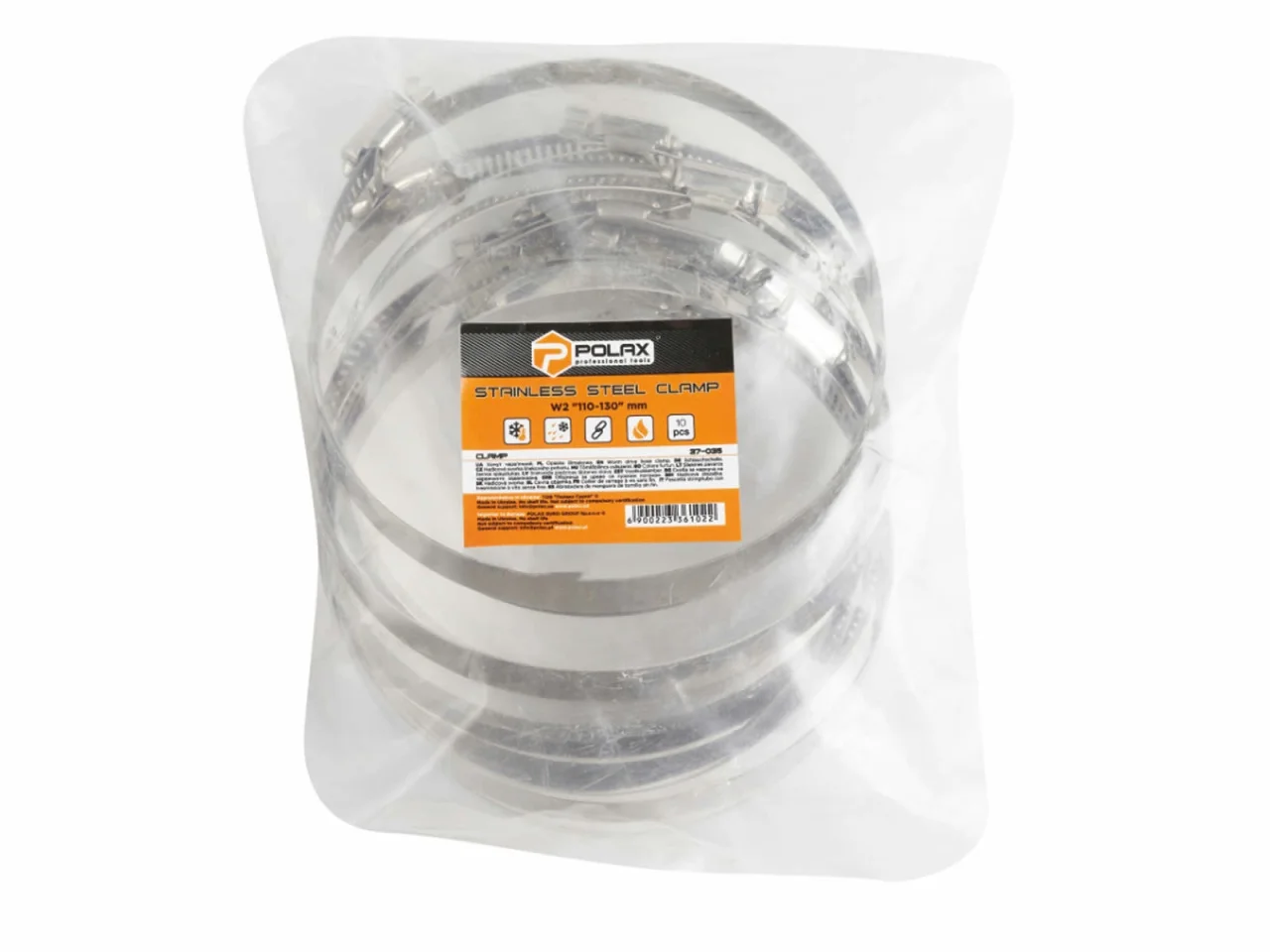 Opaska zaciskowa ślimakowa 110-130mm STAL NIERDZEWNA 10 szt. — ujęcie 2